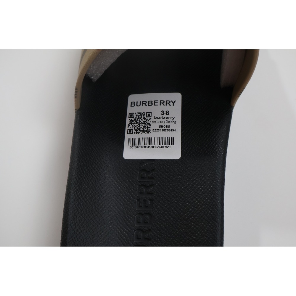 Burberry Slides House Check Sandal 38 Beige Black Luxury Summer Casual - Picture 8 of 10